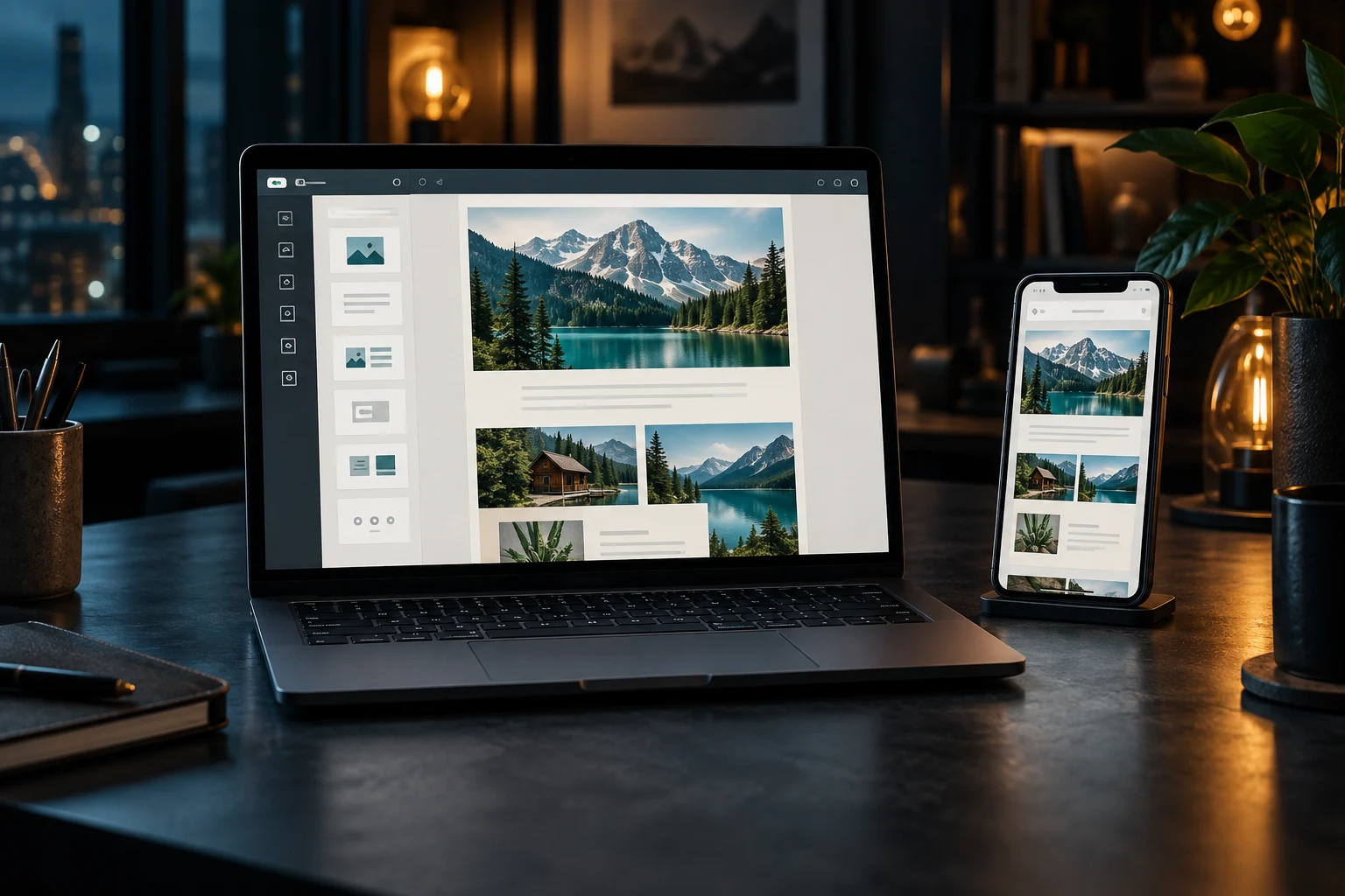 Email marketing campaign editor with audience and performance views